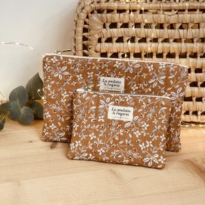 Pochette plate Mini Rikiki ocre motif floral – Image 2